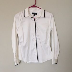 White with black button up